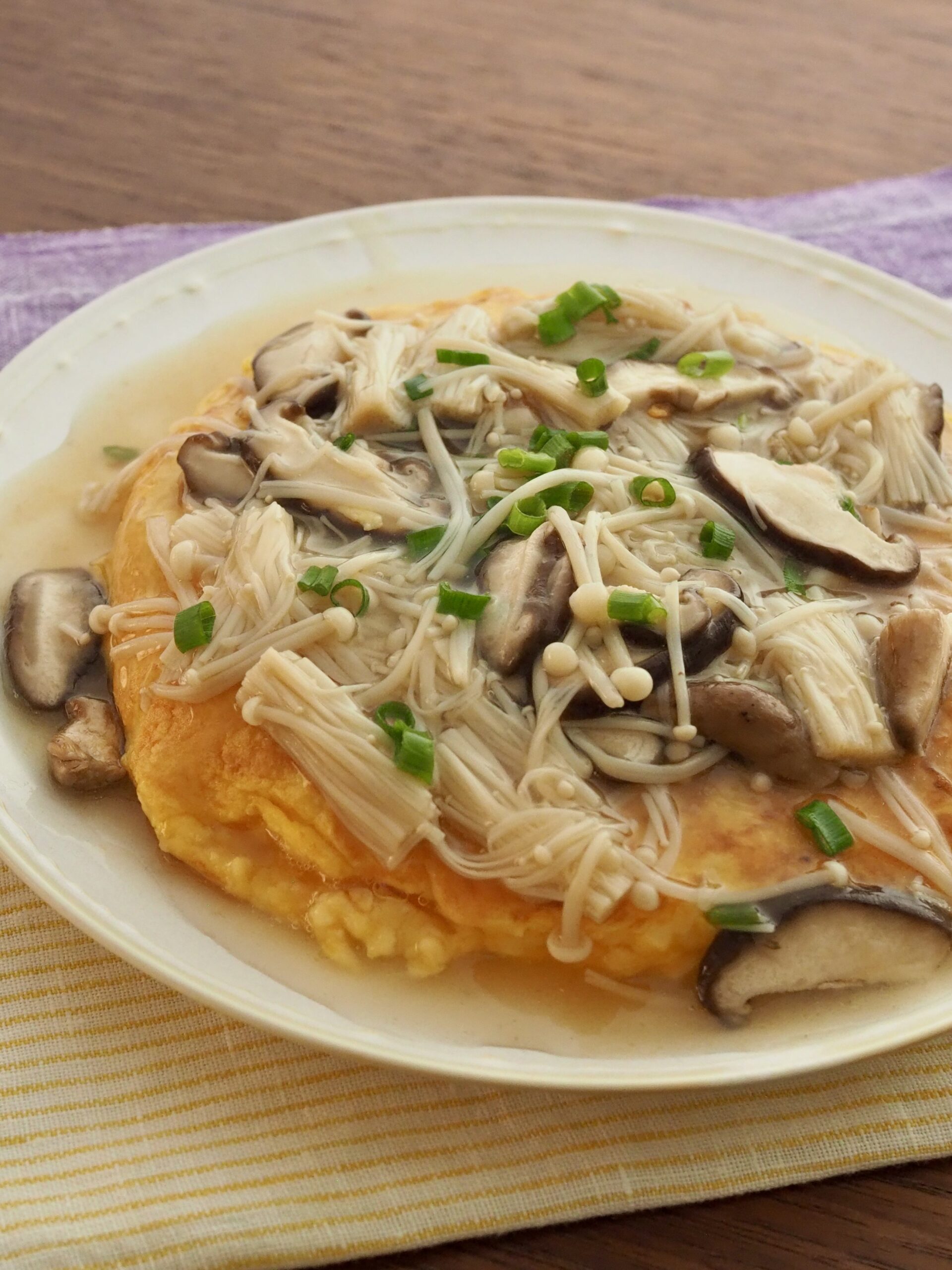 はんぺん入りたまご焼き きのこあんかけ