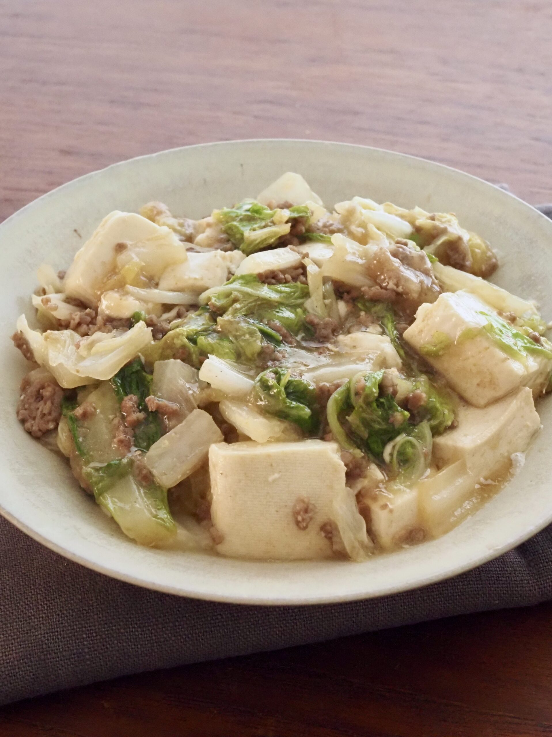 辛くない白菜と豆腐の和風麻婆