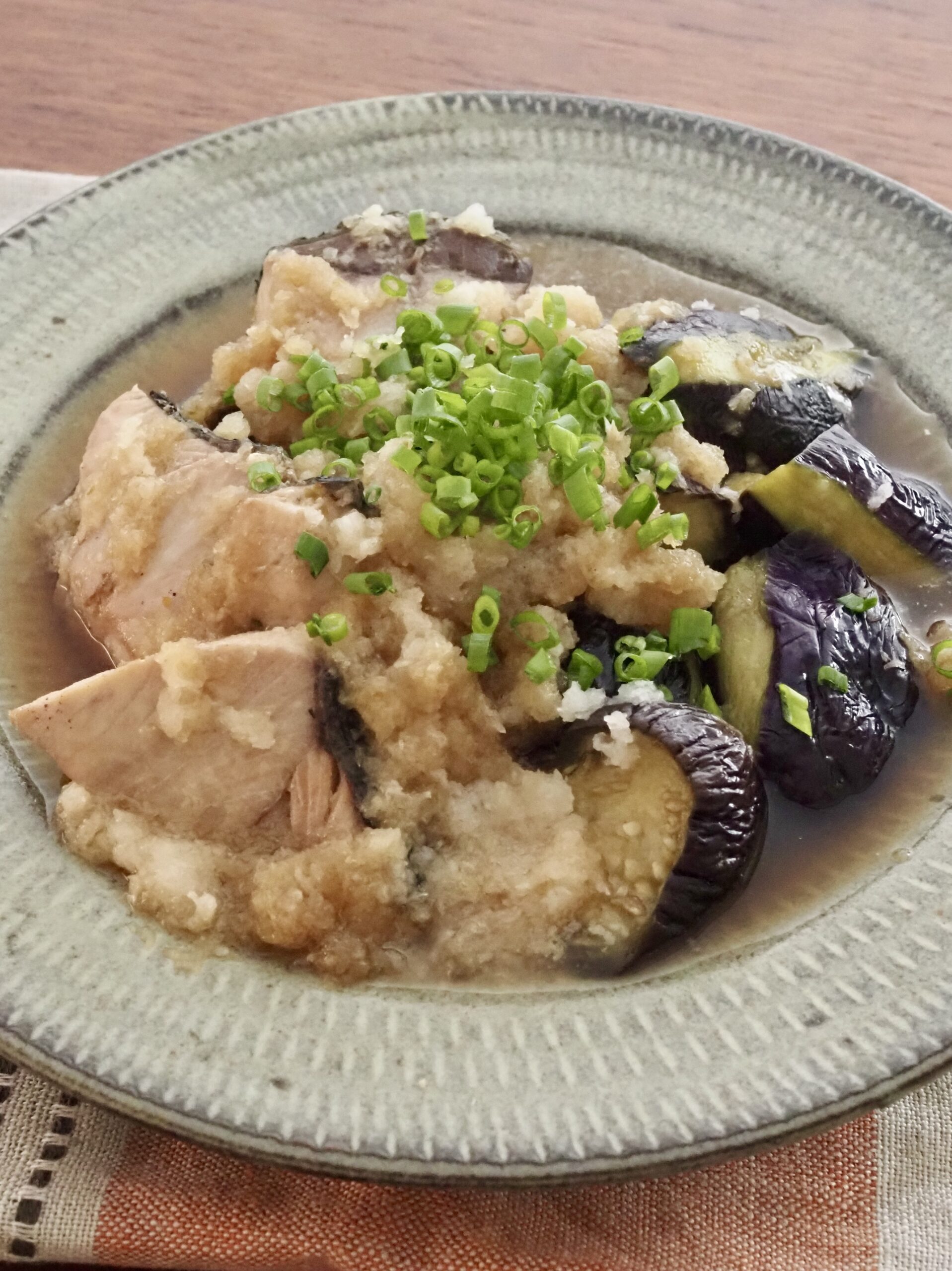 ぶりとなすの柚子こしょうおろし煮