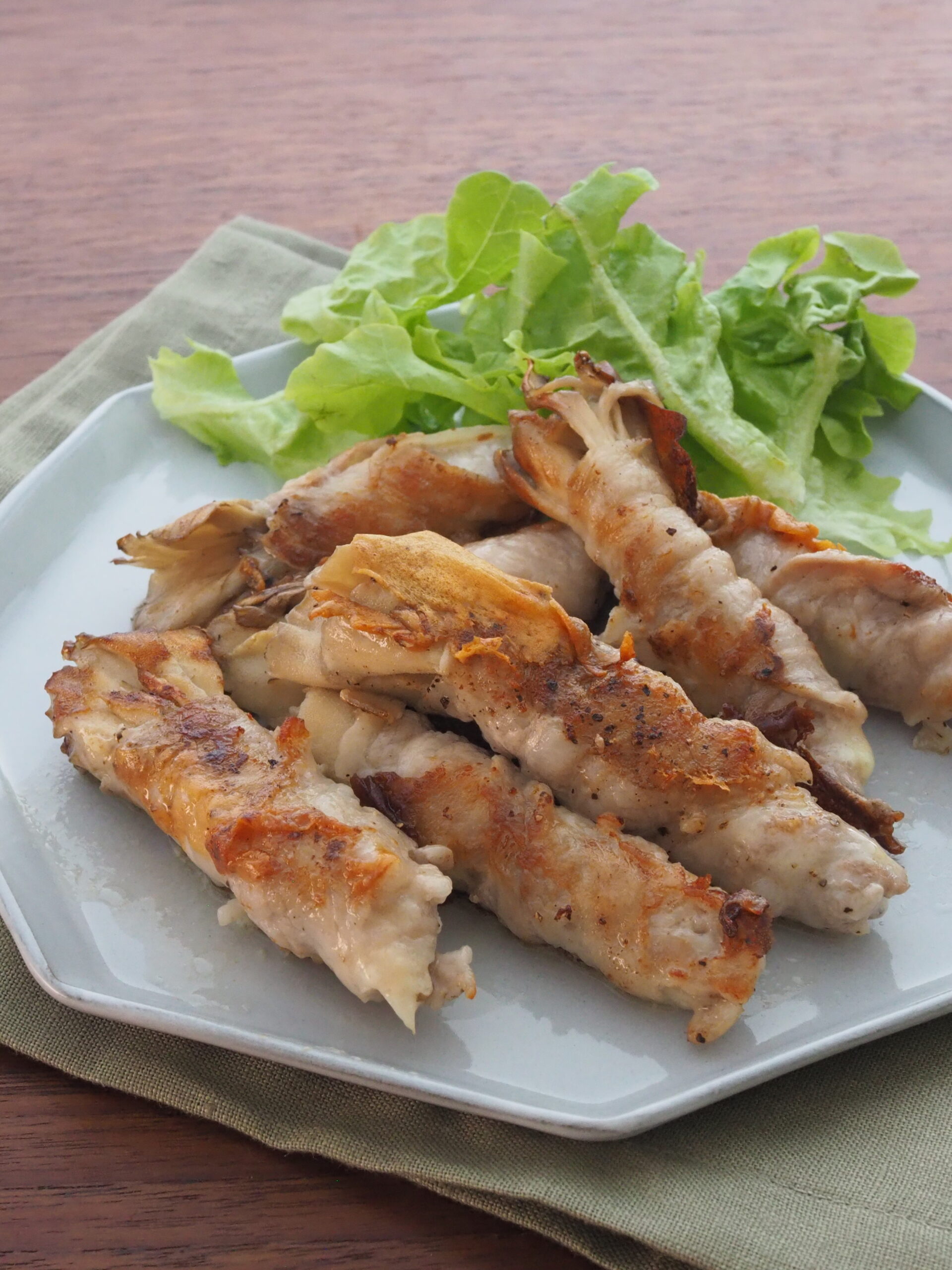 カリカリまいたけチーズの肉巻き