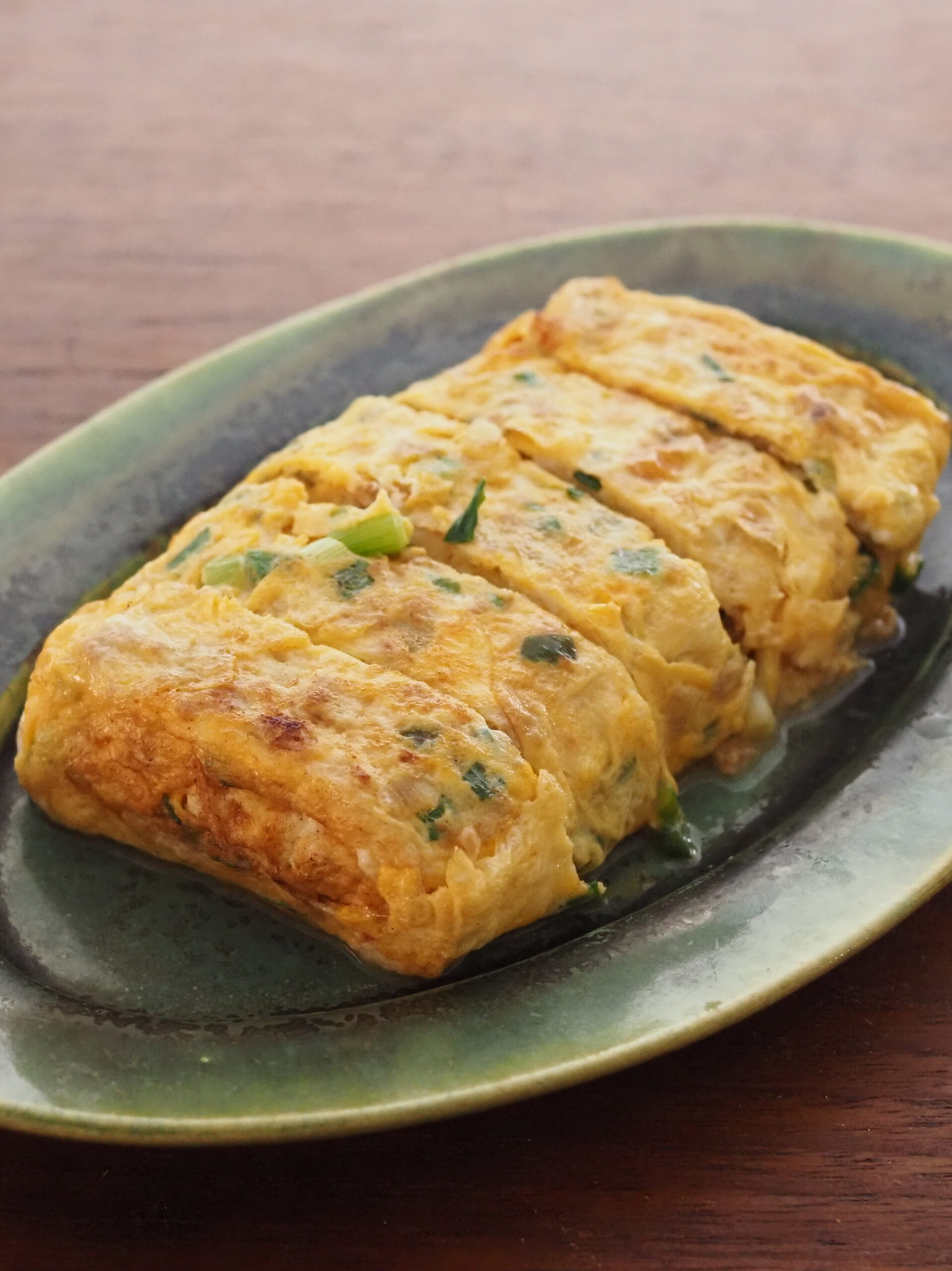 ひき肉と小ねぎの卵焼き