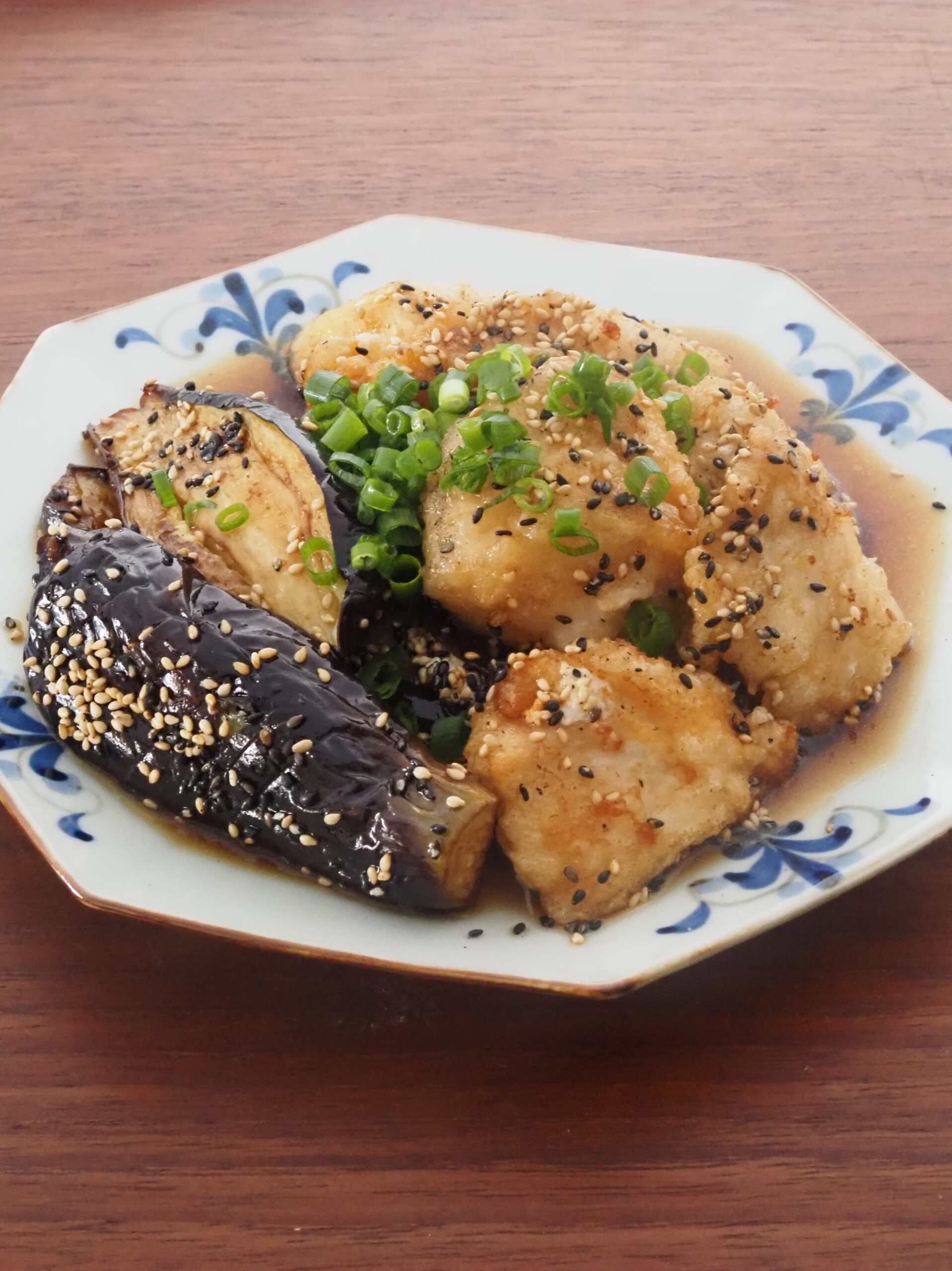 鶏むねとなすのごま南蛮