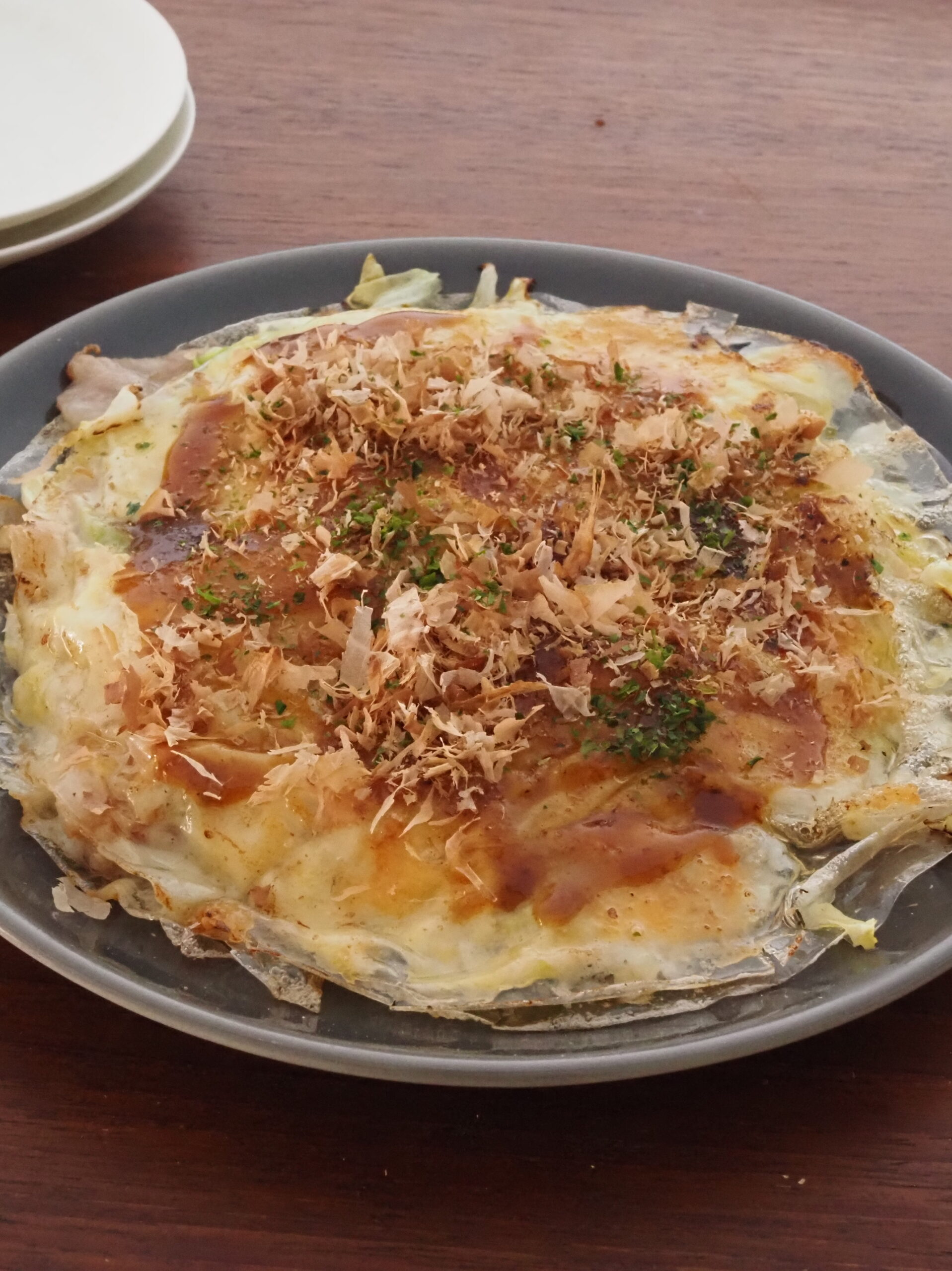 豚肉とキャベツのライスペーパーお好み焼き